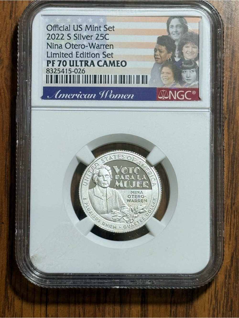 Certified 2022 S Silver 25C 'Nina Otero-Warren' PF70 Ultra Cameo - Silver Limted
